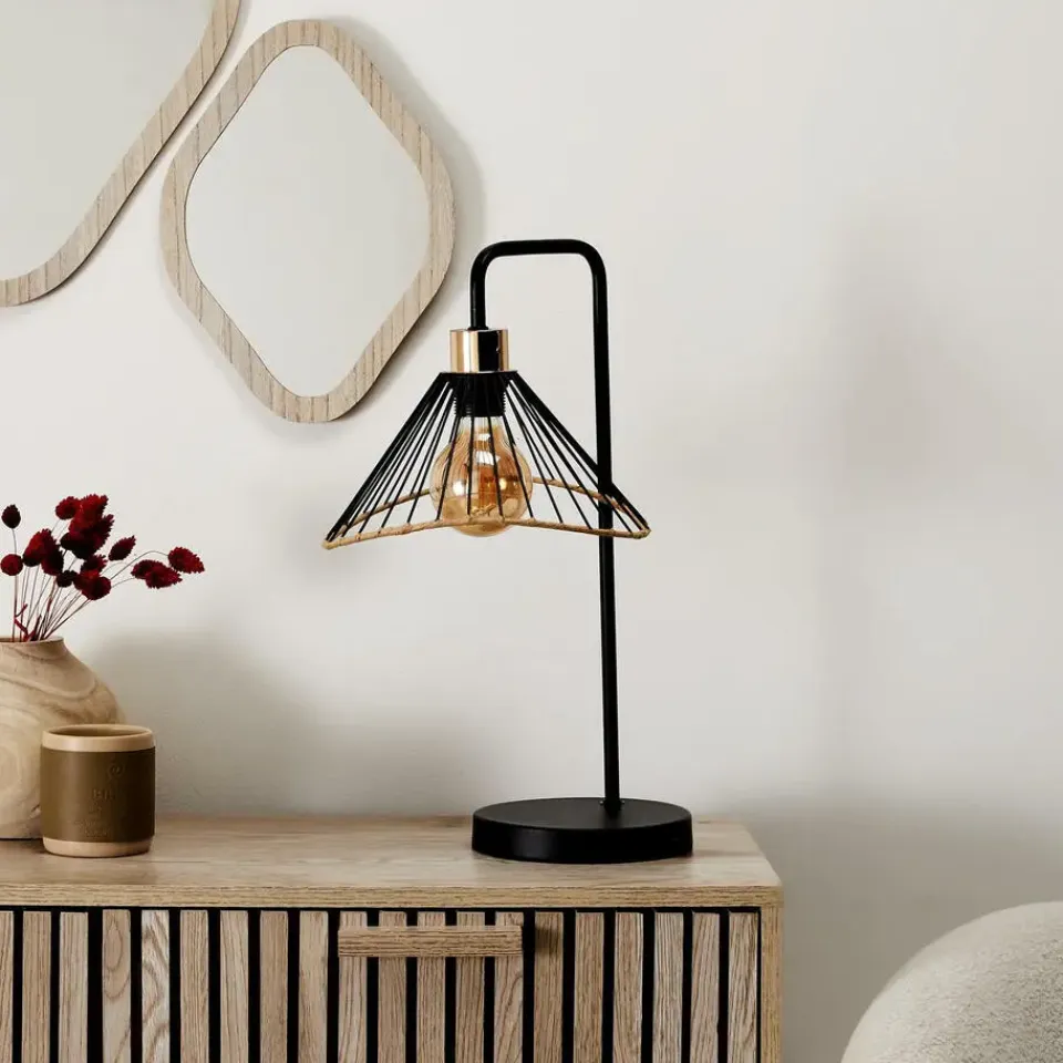 The Home Deco Factory Home deco factory LED Tafellamp Loft - zwart - 30 x 47 x 25 cm Outlet