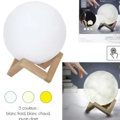 The Home Deco Factory Home Deco Factory Maanlamp - met houder - 3D - touch - oplaadbaar Clearance