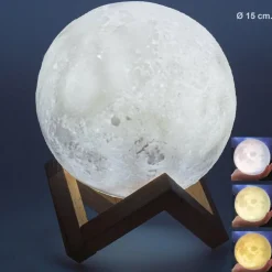 The Home Deco Factory Home Deco Factory Maanlamp - met houder - 3D - touch - oplaadbaar Clearance