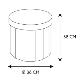 Leen Bakker Home Deco Factory Poefje - opbergbox - zwart - 38 x 38cm Best