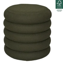 The Home Deco Factory Home Deco Factory Poef/krukje - boucle - groen - D37 x H44 cm Outlet