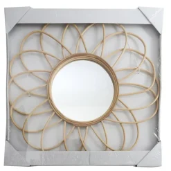 The Home Deco Factory Home deco factory Rotanspiegel - bloem - D50 cm - bohemian New