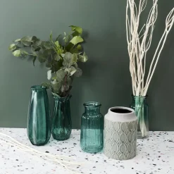 The Home Deco Factory Home deco factory vaas Capella - boeket - glas - groen- H28 cm Discount