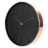Merkloos Home Deco Factory Wandklok - D30 cm - koper/zwart - kunststof