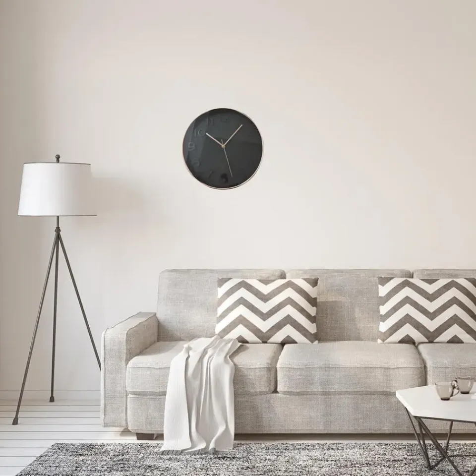 Merkloos Home Deco Factory Wandklok - D30 cm - koper/zwart - kunststof