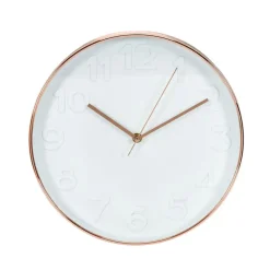 Merkloos Home Deco Factory Wandklok - D30 cm - koper/wit - kunststof Discount