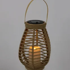 The Home Deco Factory Home deco factory Zonnelantaarn tafellamp - Solar -rotan - 26,5 cm -kaarseffect Best
