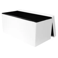 The Home Deco Factory Home Deco Poef - Essence - MDF/polyester - wit - 76 x 38 cm Hot