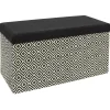 The Home Deco Factory Home Deco Poefje - opbergbox - donkerbruin/zwart - 76 x 38 cm Discount
