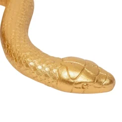 Atmosphera Home decoratie dieren/slangen beeldje Boa - goud - 36 x 18 cm Hot
