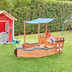 Merkloos HOME DELUXE - Scheepszandbak met bankje MATSCHEKISTE - 160 x 78 cm Clearance