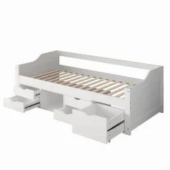 Merkloos HOME DELUXE COSMOS kinderbed met lades en matras - 90 x 200 cm wit Outlet