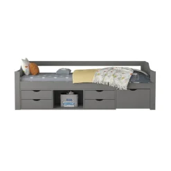 Merkloos HOME DELUXE COSMOS kinderbed met lades - 90 x 200 cm grijs Outlet