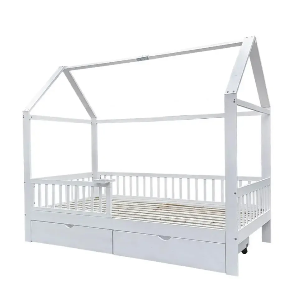 Merkloos HOME DELUXE Kinderbed STAR LAND Wit met Lades Outlet
