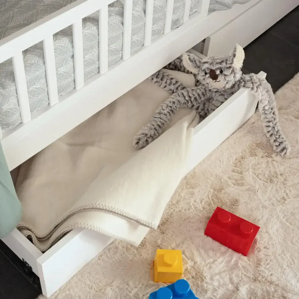 Merkloos HOME DELUXE Kinderbed STAR LAND Wit met Lades Outlet