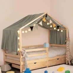 Merkloos HOME DELUXE Kinderbed WOLKENLAND Naturel Met Lades