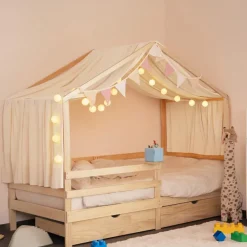 Merkloos HOME DELUXE Kinderbed WOLKENLAND Naturel Met Lades