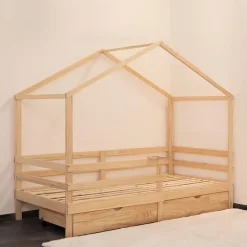 Merkloos HOME DELUXE Kinderbed WOLKENLAND Naturel Met Lades