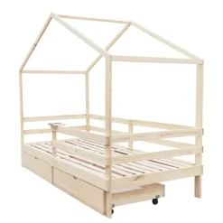 Merkloos HOME DELUXE Kinderbed WOLKENLAND Naturel Met Lades