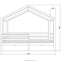 Merkloos HOME DELUXE Kinderbed WOLKENLAND Naturel Met Lades