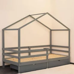 Merkloos HOME DELUXE kinderbed WOLKENLAND grijs met lades Hot