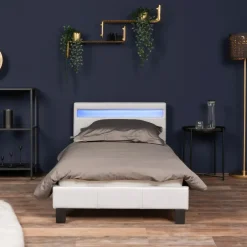 Merkloos HOME DELUXE LED bed ASTRO Wit 90 x 200 cm New