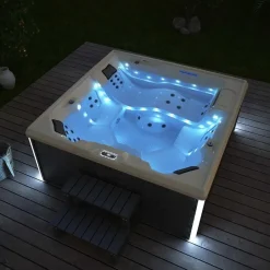 Merkloos HOME DELUXE Outdoor Whirlpool STREAM BIG Met trap en thermische afdekking Discount