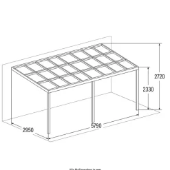 Merkloos HOME DELUXE SOLIS DELUXE terrasoverkapping grijs 579 x 295 x 233 / 272 cm Sale