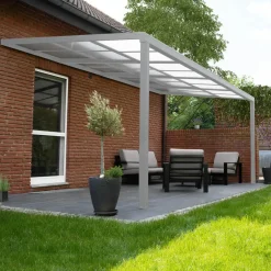 Merkloos HOME DELUXE terrasoverkapping SOLIS DELUXE wit 290 x 295 x 233 / 272 cm Clearance