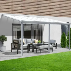 Merkloos HOME DELUXE terrasoverkapping SOLIS wit 564 / 557 x 303 / 300 x 278 / 226 cm Best