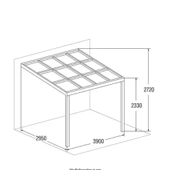 Merkloos HOME DELUXE terrasoverkapping SOLIS DELUXE wit 390 x 295 x 233 / 272 cm New