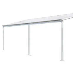 Merkloos HOME DELUXE terrasoverkapping SOLIS wit 435 / 442 x 300 / 303 x 278 / 226 cm New