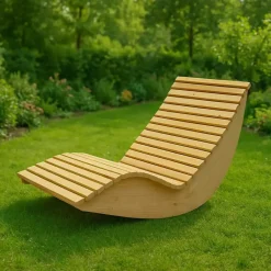 Merkloos HOME DELUXE Wave houten ligstoel WOLGA - 60 cm Outlet