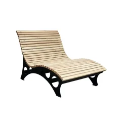 Merkloos HOME DELUXE wave houten ligstoel TAIGA - 150 cm Sale