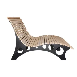 Merkloos HOME DELUXE wave houten ligstoel TAIGA - 150 cm Sale