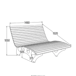 Merkloos HOME DELUXE wave houten ligstoel TAIGA - 150 cm Sale
