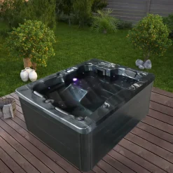 Merkloos HOME DELUXE Whirlpool buiten ZWART MARBLE Puur New