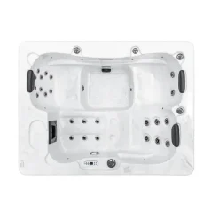 Merkloos HOME DELUXE WHITE MARBLE buitenwhirlpool met opstap en thermische afdekking