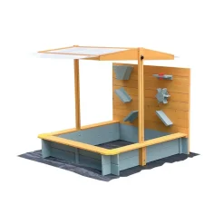 Merkloos HOME DELUXE Zandbak met overkapping SANDY - hout/grijs Clearance