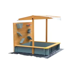 Merkloos HOME DELUXE Zandbak met overkapping SANDY - hout/grijs Clearance