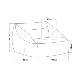 Merkloos HOME DELUXE Zitzak COSY Beige Clearance