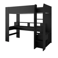 Leen Bakker Hoogslaper Justin met LED - zwart - 90x200 cm New