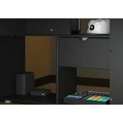 Leen Bakker Hoogslaper Justin met LED - zwart - 90x200 cm New