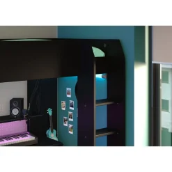 Leen Bakker Hoogslaper Justin met LED - zwart - 90x200 cm New