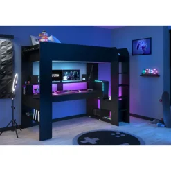 Leen Bakker Hoogslaper Justin met LED - zwart - 90x200 cm New