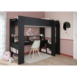 Leen Bakker Hoogslaper Justin met LED - zwart - 90x200 cm New