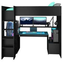 Leen Bakker Hoogslaper Levi - zwart - 90x200 cm Outlet