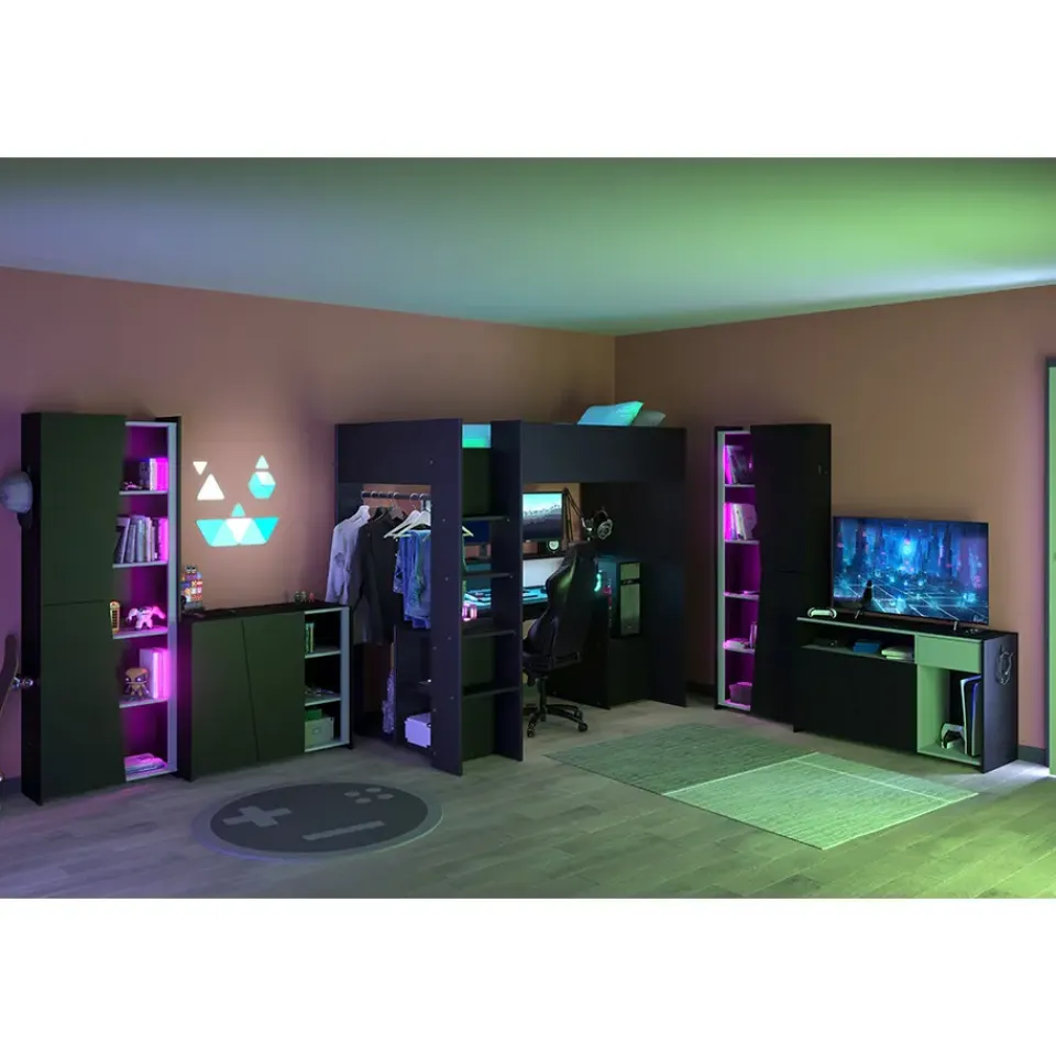 Leen Bakker Hoogslaper Levi - zwart - 90x200 cm Outlet