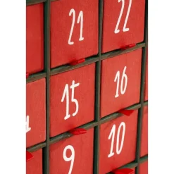 House of Seasons Adventskalender - L5 x B33 x H28 cm - Rood, Groen New
