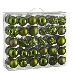 House of Seasons Kerstballen Set - 60 Stuks - Donkergroen Sale